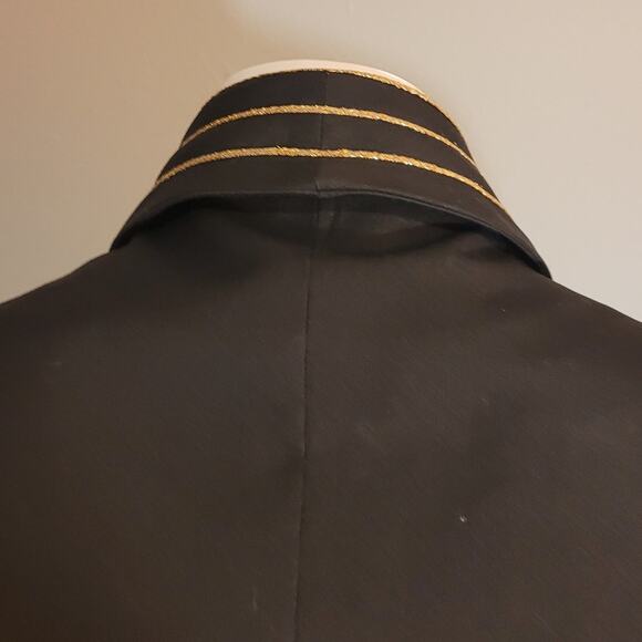 ESCA Black & Gold Glitter Uniform Style Vest Women’s Small Casino Costume Zipper - Picture 10 of 14